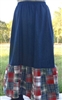 Ladies A-line Skirt Lightweight Denim with Patchwork Ruffle size L 14 16