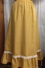 Ladies Old Fashioned Skirt Maize Floral with ruffle & lace size M 10 12 Tall