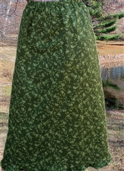 Ladies A-line Skirt with ruffle Fresh Sage Green Floral cotton 1X 22 24