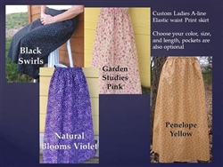 Ladies A-line Skirt Florals & Prints Custom all sizes