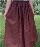 Ladies Full Skirt Brown Floral Homestead Red Bouquets cotton S 6 8