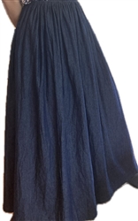 Ladies Full Skirt Navy Denim with pockets M 10 12 Tall