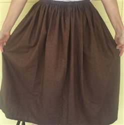 Ladies Full Skirt Brushed Cotton Brown Chambray size XL 18 20