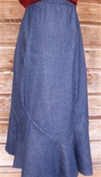 Ladies Flared Hem Skirt Navy Denim S 6/8