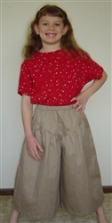 Split Skirt Girl Khaki Twill cotton size 5