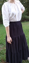 Ladies Tiered Skirt Black Cotton Manchester size M 10 12