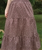 Ladies Tiered Skirt Sevenberry Brown Floral size M 10 12 Petite