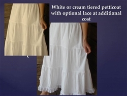 Girl 3 Tier Slip Petticoat Cotton Muslin or Flannel white, cream, or black all sizes
