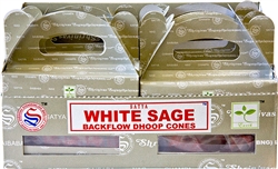 Wholesale Satya White Sage Backflow Cones 24 Cones Pack (6/Box)