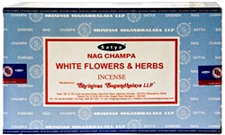 Wholesale Satya White Flowers & Herbs Incense 15 Gram Packs (12/Box)