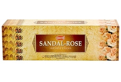 Wholesale Hem Sandal-Rose Incense 8 Stick Packs (25/Box)