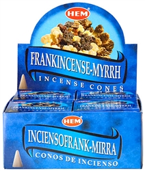 Wholesale Hem Frankincense-Myrrh Cones 10 Cones Pack (12/Box)