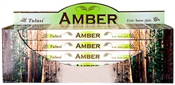 Wholesale Tulasi Amber Incense 8 Stick Packs (25/Box)