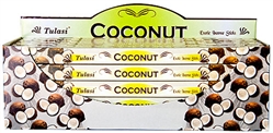 Wholesale Tulasi Coconut Incense 8 Stick Packs (25/Box)