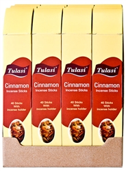 Wholesale Tulasi Cinnamon Incense 40 Stick Packs With Burner (12/Box)