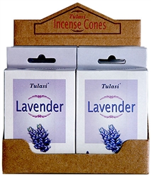 Wholesale Tulasi Lavender Cones 15 Cones/Pack (12/Box)