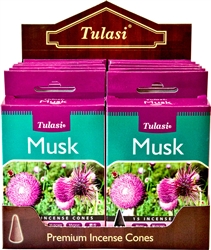 Wholesale Tulasi Musk Cones 15 Cones/Pack (12/Box)