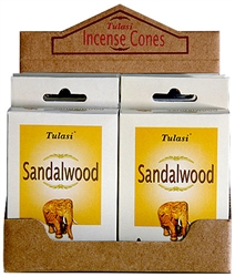 Wholesale Tulasi Sandalwood Cones 15 Cones/Pack (12/Box)