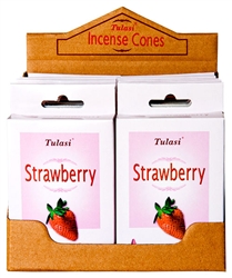 Wholesale Tulasi Strawberry Cones 15 Cones/Pack (12/Box)