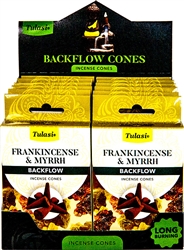 Wholesale Tulasi Frankincense & Myrrh Backflow Cones 10 Cones/Pack (12/Box)