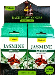 Wholesale Tulasi Jasmine Backflow Cones 10 Cones/Pack (12/Box)