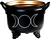 Wholesale Triple Moon  Metal Cauldron 4.5"D, 4"H