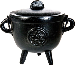 Wholesale Pentacle Cast Iron Cauldron 4.5"D, 5"H