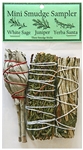 Wholesale Mini Smudge Sampler 4"L (White Sage, Juniper, Yerba Santa) (Pack of 3)