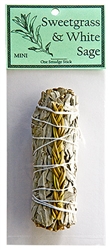 Wholesale White Sage with Sweetgrass 4"L (Mini)