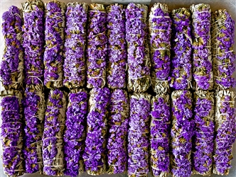 Wholesale White Sage & Purple Sinuata Flowers 7"L (Medium) (Pack of 50)