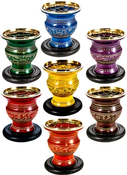 Wholesale 7 Chakra Brass Screen Charcoal Burner 2.75"D (Set of 7)