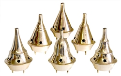 Wholesale Brass Cone Burners 3.5"H (Set of 6)