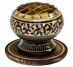 Wholesale Brass Carved Screen Charcoal Burner 2.5"D