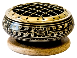 Wholesale Brass Carved Screen Charcoal Burner 3"D