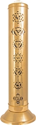 Wholesale 7 Chakra Brass Tower Burner - 12"H