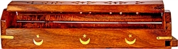 Wholesale Wooden Coffin Box Star & Moon 12"L