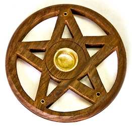 Wholesale Wooden Burner Pentacle Cone & Stick 4"D