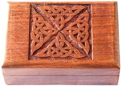 Wholesale Wooden Celtic Triquetra Carved  Box 4"x6"