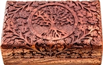 Wholesale Wooden Carved Box - Tree of Life 5"x 8"