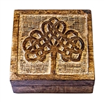 Wholesale Wooden Carved Box - Tree of Life  Antiqued 6"x 6"