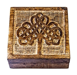 Wholesale Wooden Carved Box - Tree of Life  Antiqued 6"x 6"