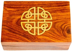 Wholesale Wooden Celtic Brass Inlay Box 4"x6"