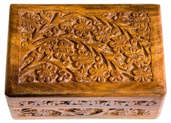 Wholesale Wooden Floral Carved Box 4"x6"
