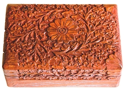 Wholesale Wooden Floral Carved Box 4"x6"