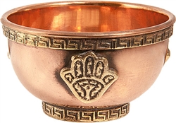 Wholesale Hand of Hamsa Copper Offering Bowl - 3"D