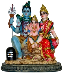 Wholesale Lord Shiva Family Polyresin Statue 6"H