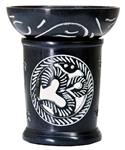 Wholesale Black Soapstone Om Carved Aroma Lamp 4.5"H