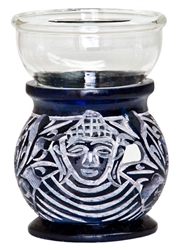 Wholesale Blue Soapstone Buddha Carved Aroma Lamp 3.5"H