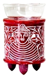 Wholesale Red Soapstone Buddha Carved Aroma Lamp 4.5"H