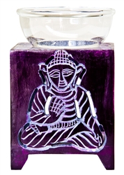 Wholesale Violet Soapstone Buddha Carved Aroma Lamp 5"H